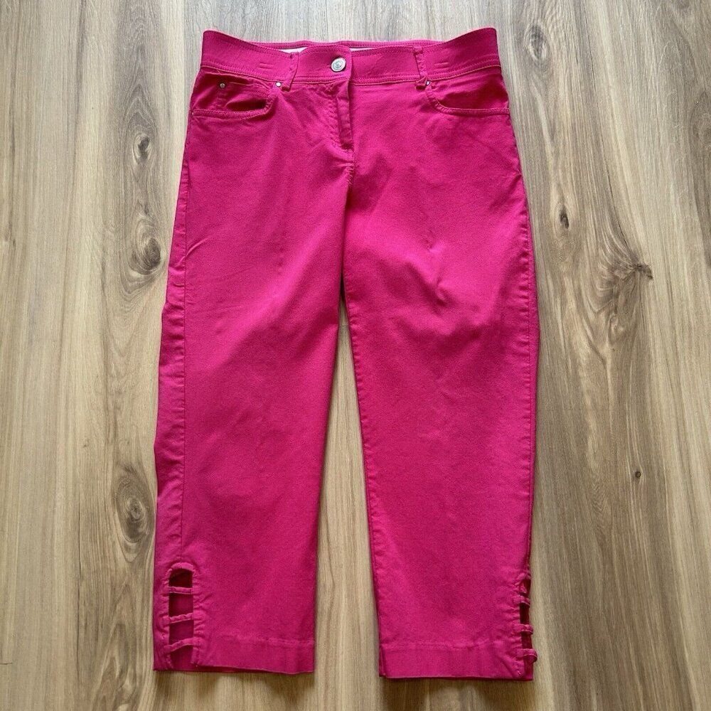 Verve Blues Women's Capri Golf Pickleball Walking Scalloped Stretch Pink Size 6
